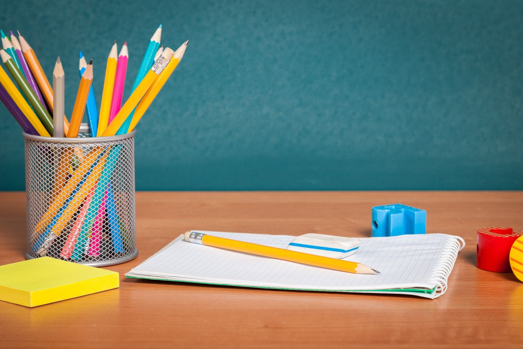 Colourful art supplies